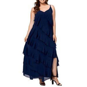 B. Darlin Womens Layered Long Formal Evening Dress Gown Plus BHFO 2925